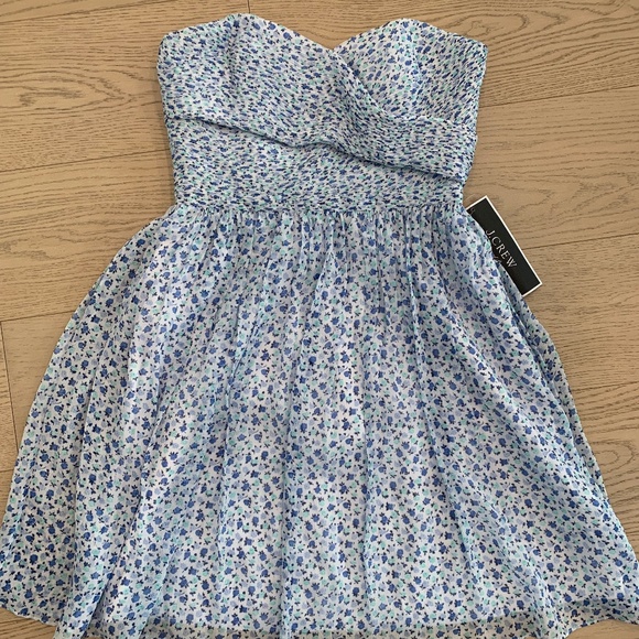 J. Crew Arabelle 100% Silk Chiffon Strapless Dress - Picture 1 of 11
